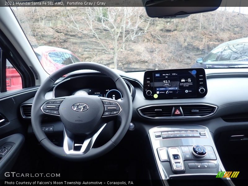 Portofino Gray / Gray 2021 Hyundai Santa Fe SEL AWD