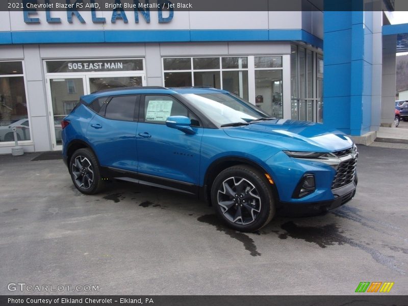 Bright Blue Metallic / Jet Black 2021 Chevrolet Blazer RS AWD