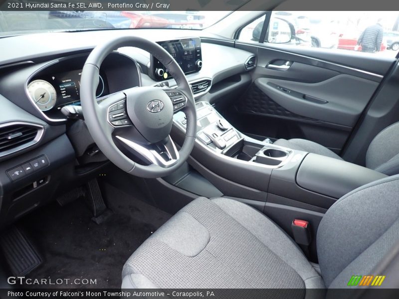 Portofino Gray / Gray 2021 Hyundai Santa Fe SEL AWD