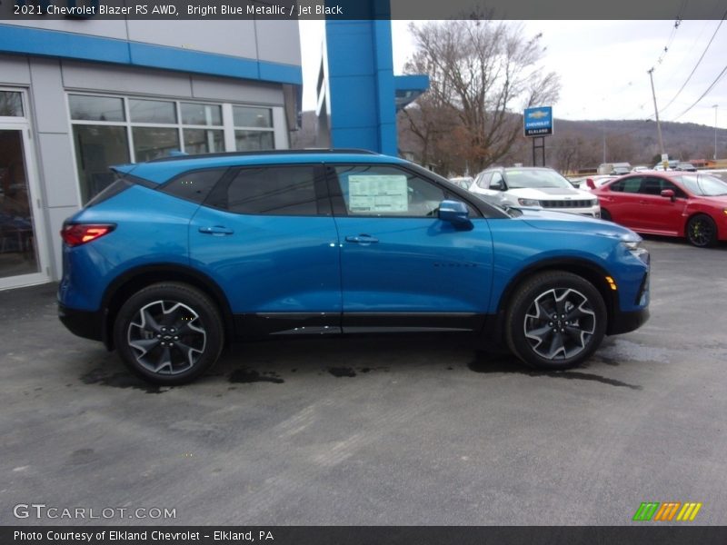 Bright Blue Metallic / Jet Black 2021 Chevrolet Blazer RS AWD