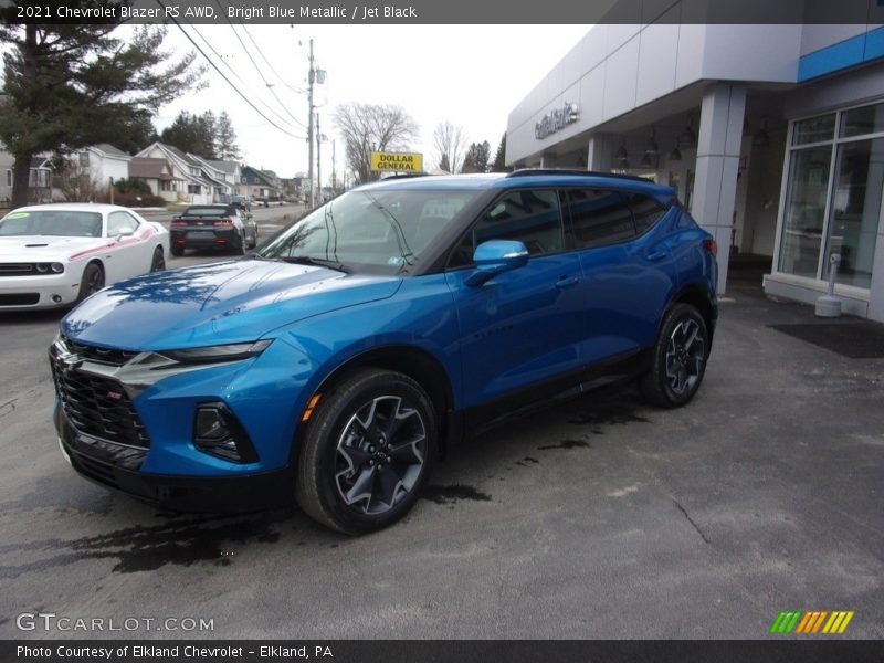 Bright Blue Metallic / Jet Black 2021 Chevrolet Blazer RS AWD