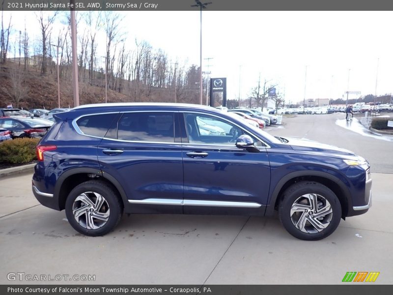 Stormy Sea / Gray 2021 Hyundai Santa Fe SEL AWD