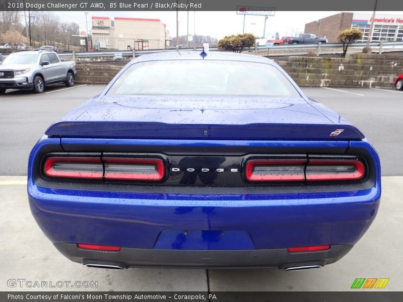 B5 Blue Pearl / Black/Ruby Red 2018 Dodge Challenger GT AWD