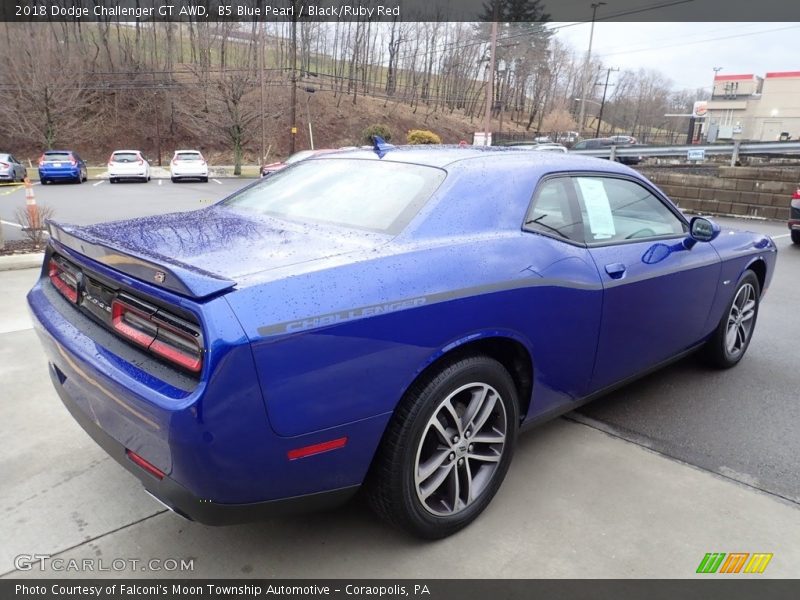 B5 Blue Pearl / Black/Ruby Red 2018 Dodge Challenger GT AWD