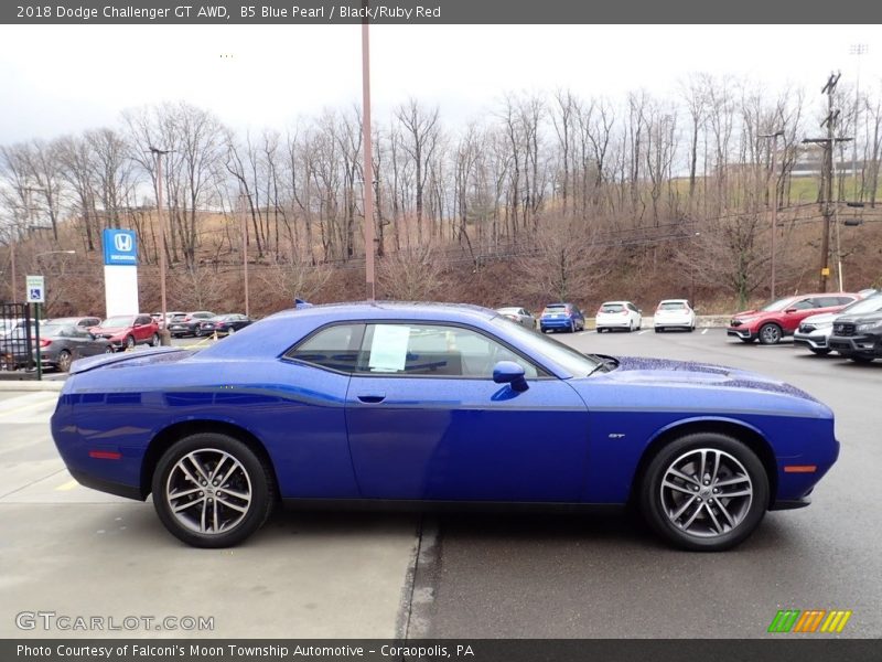 B5 Blue Pearl / Black/Ruby Red 2018 Dodge Challenger GT AWD