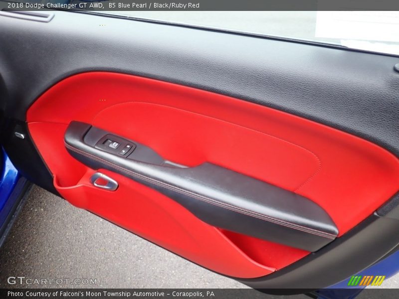 B5 Blue Pearl / Black/Ruby Red 2018 Dodge Challenger GT AWD