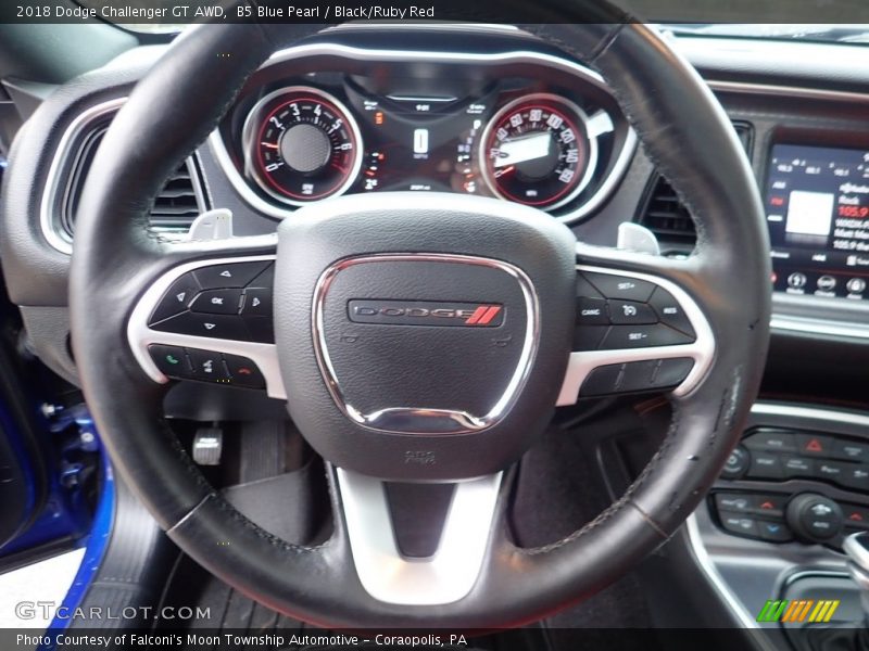 B5 Blue Pearl / Black/Ruby Red 2018 Dodge Challenger GT AWD