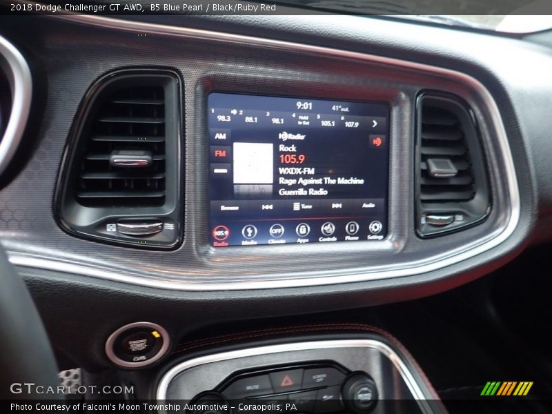 B5 Blue Pearl / Black/Ruby Red 2018 Dodge Challenger GT AWD