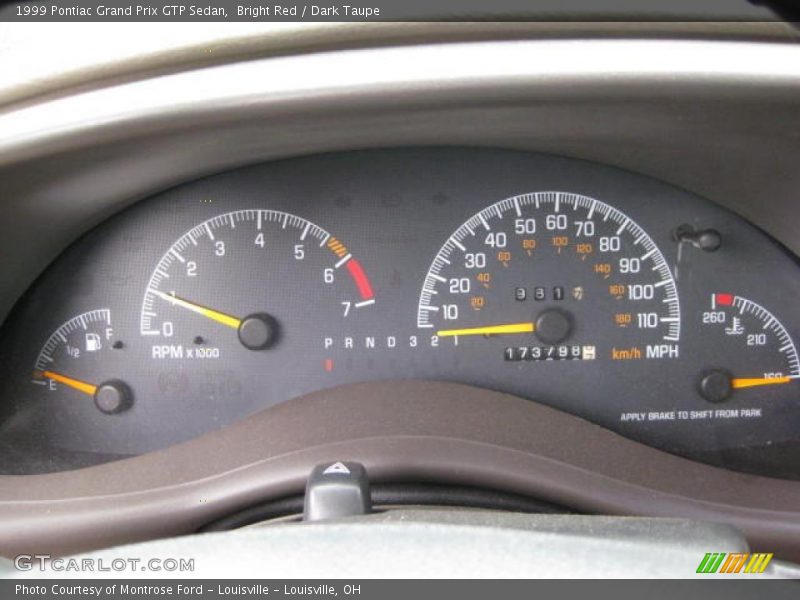 Bright Red / Dark Taupe 1999 Pontiac Grand Prix GTP Sedan