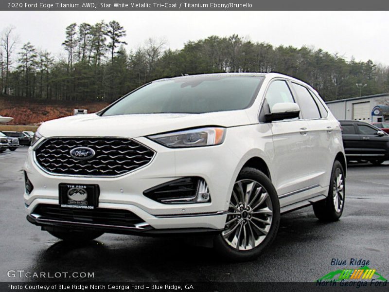 Star White Metallic Tri-Coat / Titanium Ebony/Brunello 2020 Ford Edge Titanium AWD