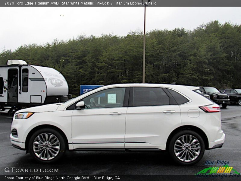Star White Metallic Tri-Coat / Titanium Ebony/Brunello 2020 Ford Edge Titanium AWD