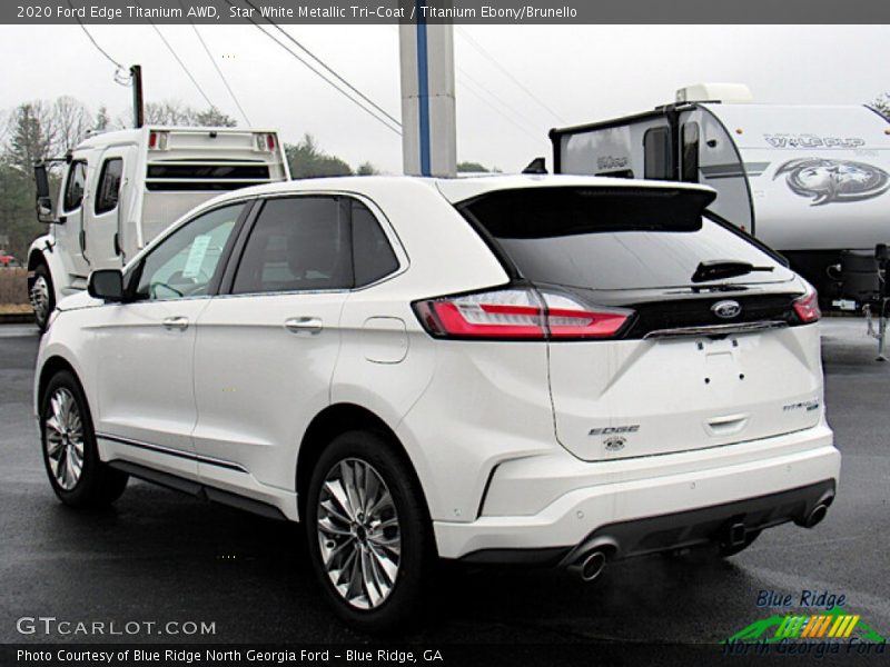 Star White Metallic Tri-Coat / Titanium Ebony/Brunello 2020 Ford Edge Titanium AWD