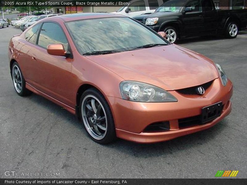 Blaze Orange Metallic / Ebony 2005 Acura RSX Type S Sports Coupe