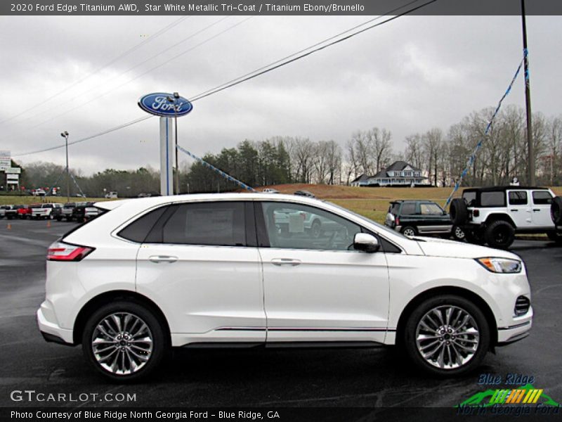 Star White Metallic Tri-Coat / Titanium Ebony/Brunello 2020 Ford Edge Titanium AWD