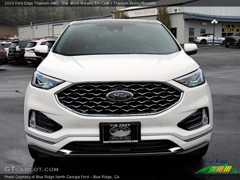 Star White Metallic Tri-Coat / Titanium Ebony/Brunello 2020 Ford Edge Titanium AWD