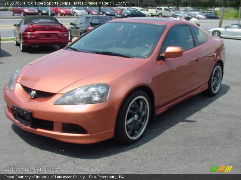 Blaze Orange Metallic / Ebony 2005 Acura RSX Type S Sports Coupe