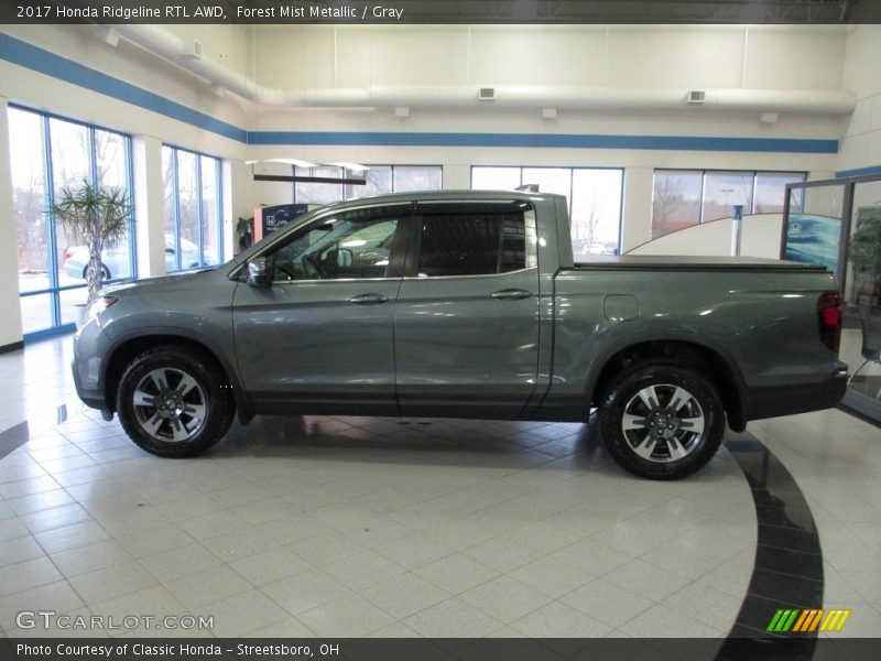 Forest Mist Metallic / Gray 2017 Honda Ridgeline RTL AWD