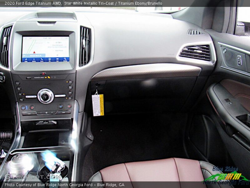Star White Metallic Tri-Coat / Titanium Ebony/Brunello 2020 Ford Edge Titanium AWD