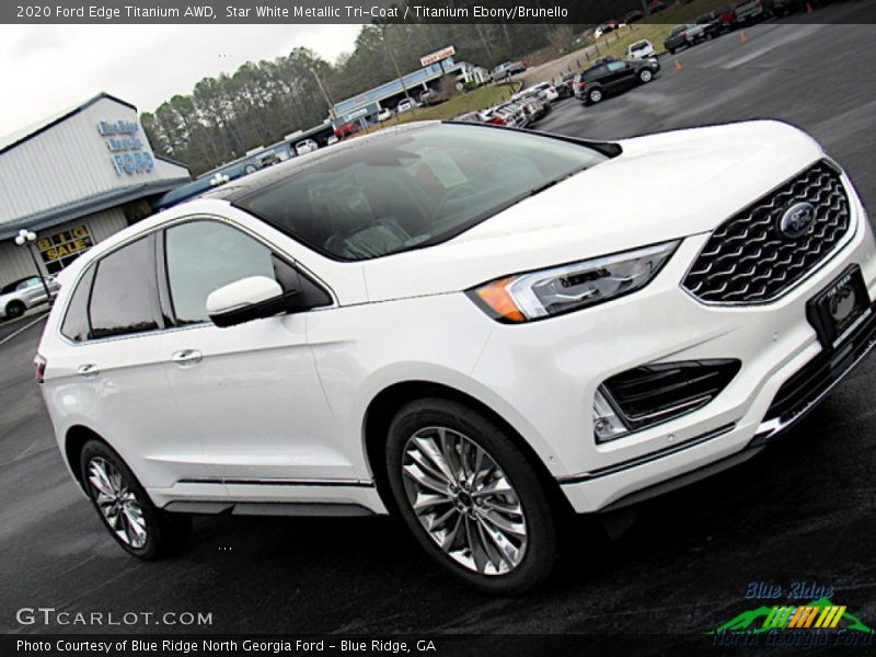 Star White Metallic Tri-Coat / Titanium Ebony/Brunello 2020 Ford Edge Titanium AWD