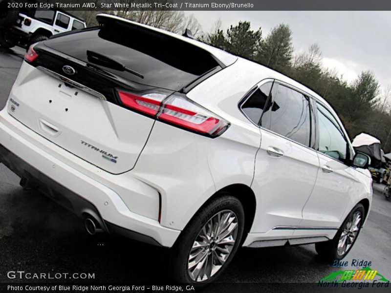Star White Metallic Tri-Coat / Titanium Ebony/Brunello 2020 Ford Edge Titanium AWD