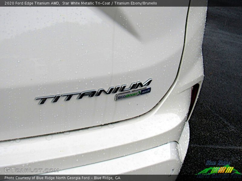 Star White Metallic Tri-Coat / Titanium Ebony/Brunello 2020 Ford Edge Titanium AWD