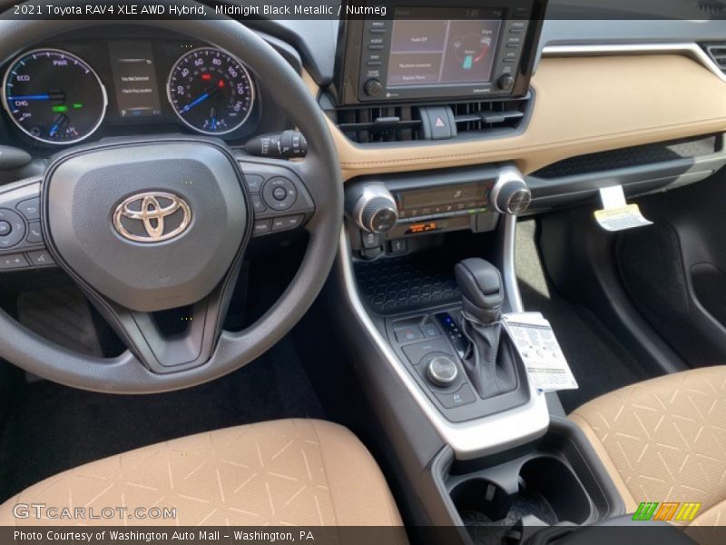Midnight Black Metallic / Nutmeg 2021 Toyota RAV4 XLE AWD Hybrid