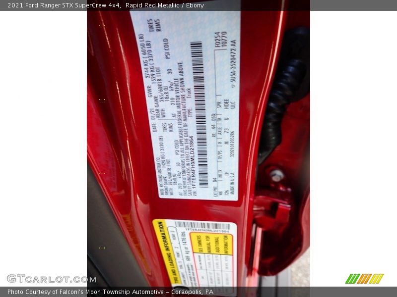 Rapid Red Metallic / Ebony 2021 Ford Ranger STX SuperCrew 4x4