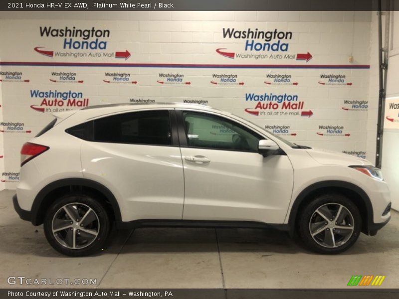 Platinum White Pearl / Black 2021 Honda HR-V EX AWD