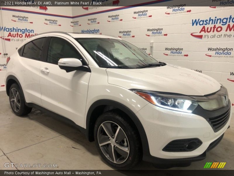 Platinum White Pearl / Black 2021 Honda HR-V EX AWD
