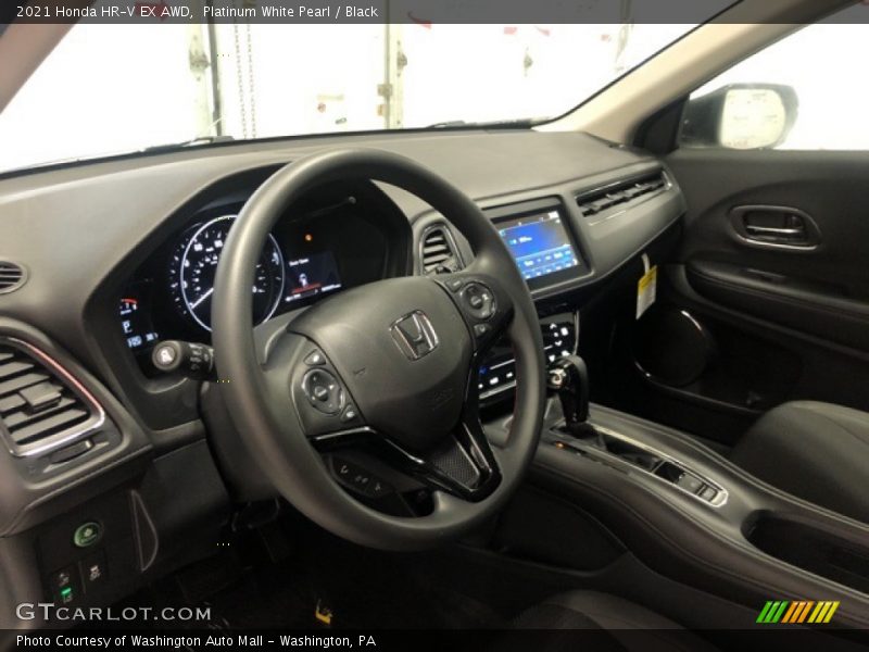 Platinum White Pearl / Black 2021 Honda HR-V EX AWD