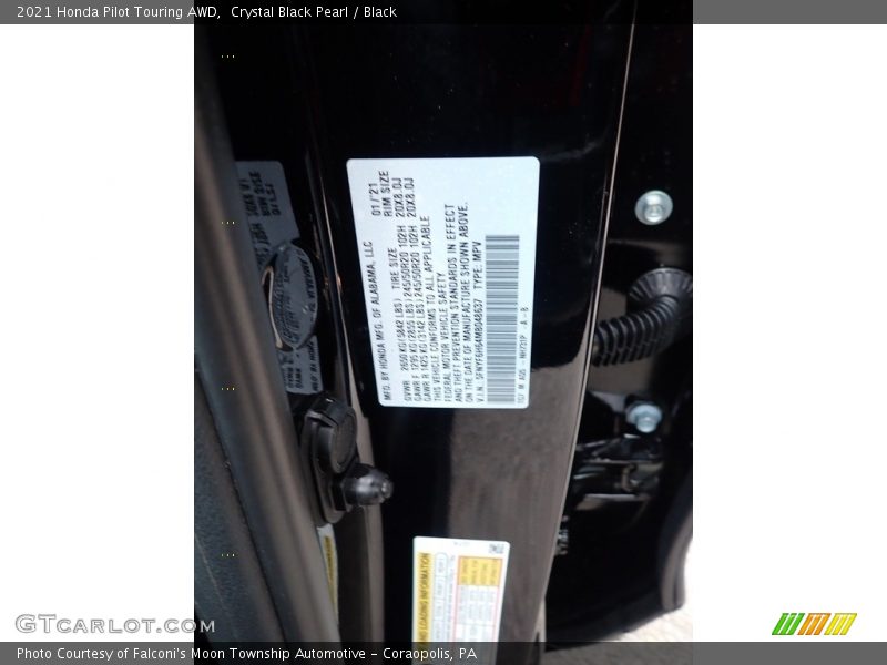 Crystal Black Pearl / Black 2021 Honda Pilot Touring AWD