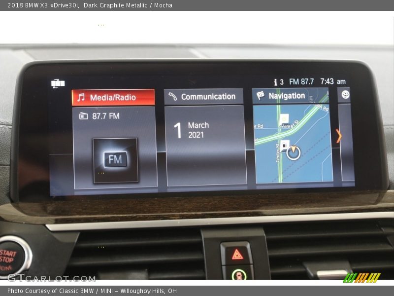 Dark Graphite Metallic / Mocha 2018 BMW X3 xDrive30i