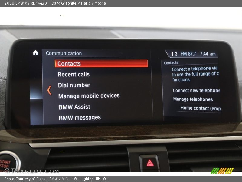Dark Graphite Metallic / Mocha 2018 BMW X3 xDrive30i