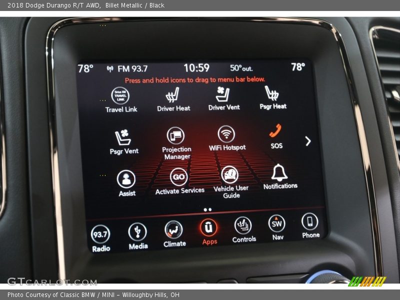 Billet Metallic / Black 2018 Dodge Durango R/T AWD