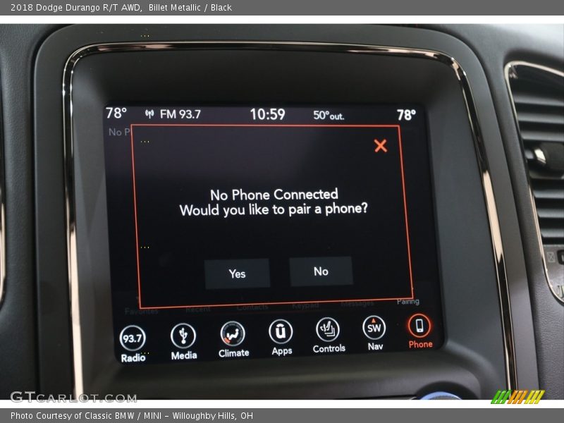 Billet Metallic / Black 2018 Dodge Durango R/T AWD