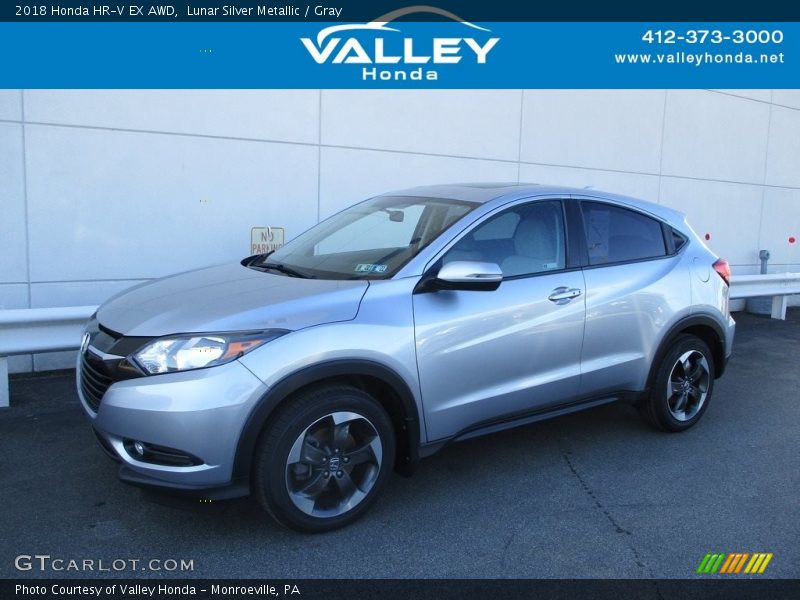 Lunar Silver Metallic / Gray 2018 Honda HR-V EX AWD