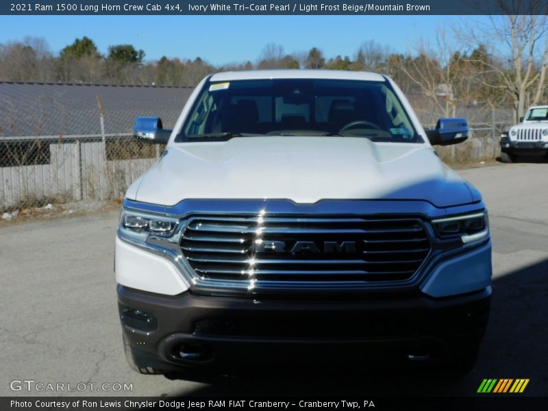 Ivory White Tri-Coat Pearl / Light Frost Beige/Mountain Brown 2021 Ram 1500 Long Horn Crew Cab 4x4