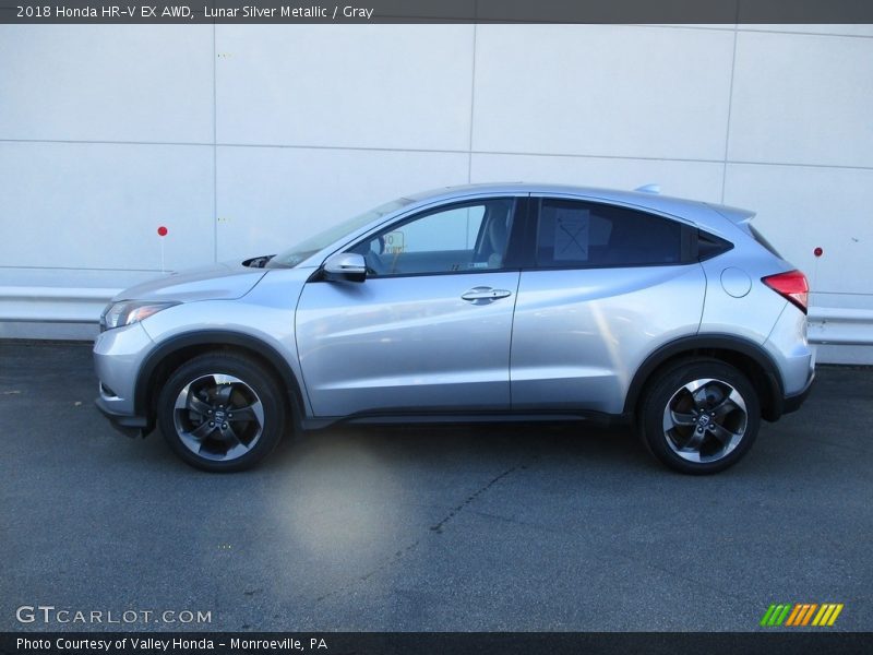 Lunar Silver Metallic / Gray 2018 Honda HR-V EX AWD