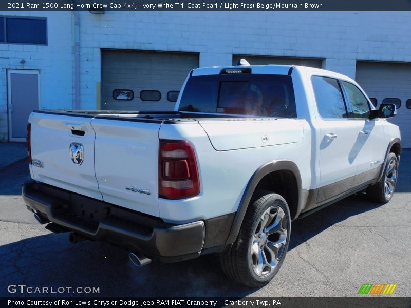 Ivory White Tri-Coat Pearl / Light Frost Beige/Mountain Brown 2021 Ram 1500 Long Horn Crew Cab 4x4