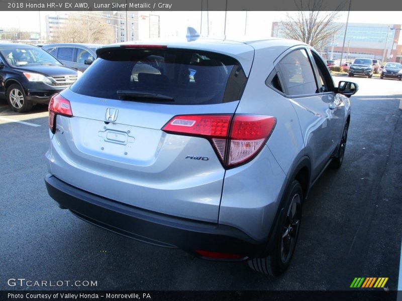 Lunar Silver Metallic / Gray 2018 Honda HR-V EX AWD