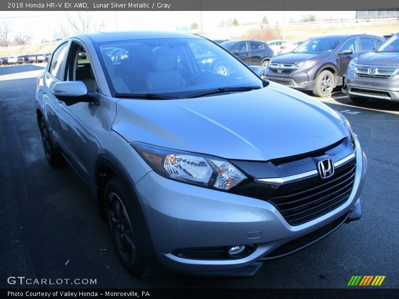 Lunar Silver Metallic / Gray 2018 Honda HR-V EX AWD