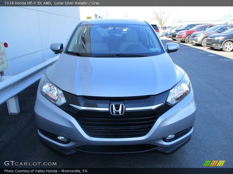 Lunar Silver Metallic / Gray 2018 Honda HR-V EX AWD