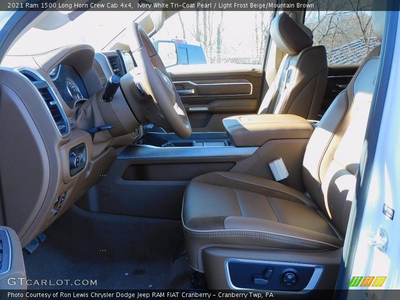 Ivory White Tri-Coat Pearl / Light Frost Beige/Mountain Brown 2021 Ram 1500 Long Horn Crew Cab 4x4