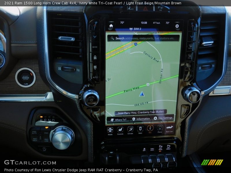 Ivory White Tri-Coat Pearl / Light Frost Beige/Mountain Brown 2021 Ram 1500 Long Horn Crew Cab 4x4