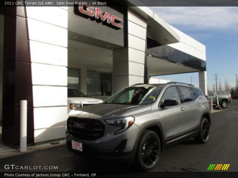 Satin Steel Metallic / Jet Black 2021 GMC Terrain SLE AWD