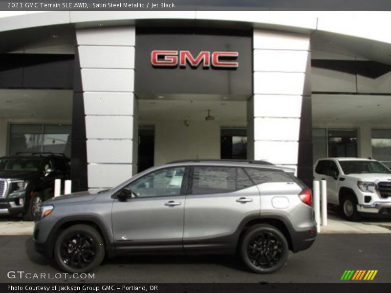 Satin Steel Metallic / Jet Black 2021 GMC Terrain SLE AWD