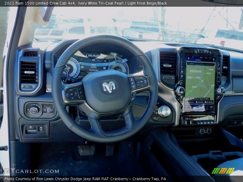 Ivory White Tri-Coat Pearl / Light Frost Beige/Black 2021 Ram 1500 Limited Crew Cab 4x4