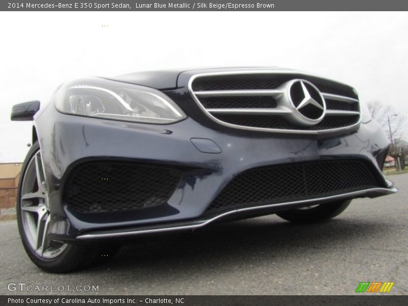 Lunar Blue Metallic / Silk Beige/Espresso Brown 2014 Mercedes-Benz E 350 Sport Sedan