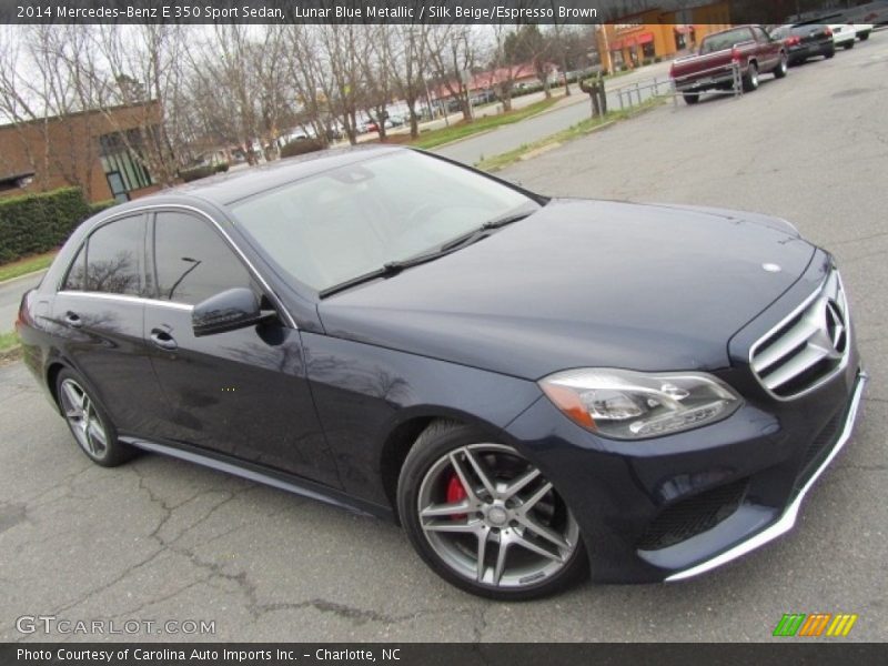 Lunar Blue Metallic / Silk Beige/Espresso Brown 2014 Mercedes-Benz E 350 Sport Sedan