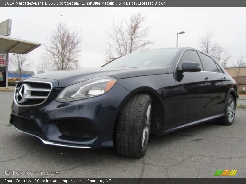 Lunar Blue Metallic / Silk Beige/Espresso Brown 2014 Mercedes-Benz E 350 Sport Sedan